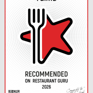 ファルムに届いたRestaurant Guruのおすすめ賞の画像